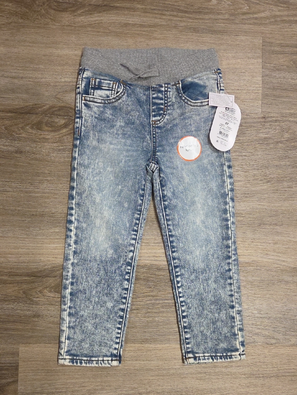 Toddler Acid Wash Knit-Waist Jeggings - Light Blue Size 4t Nwt